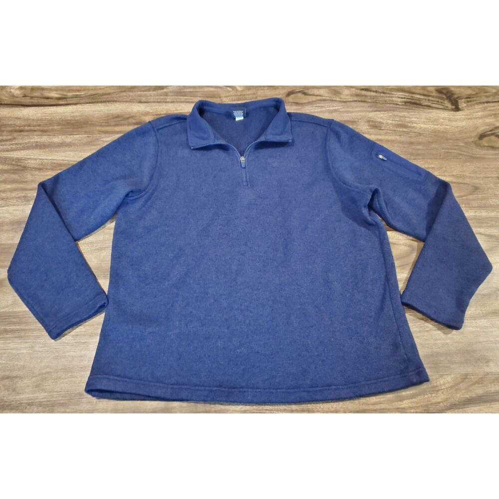 Charles River Men's XL XLarge 1/4 Zip Sweater Jacket Marshalltown USA Blue